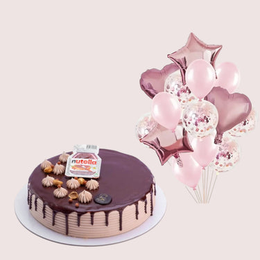 Classic Nutella Cake with Balloons